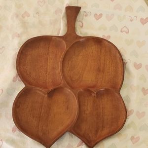 Rare Unique 4 Section Antique Mahogany serving tray #113